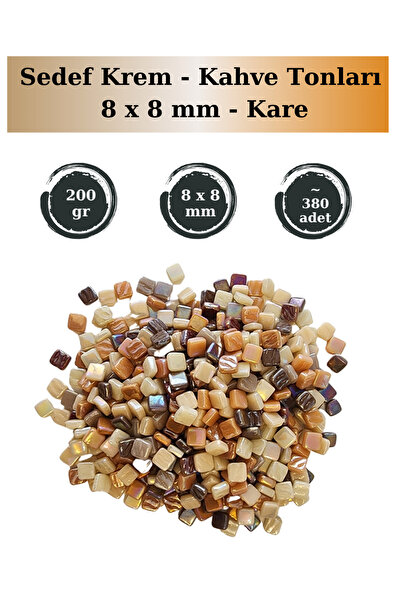 Zen Mozaik Sanatsal Mozaik Çalışmalarınız için 8x8 mm - Kare Cam Mozaik Taşı (200 gr)