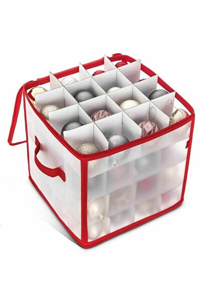Generic 64 Baubles Storage Box Christmas Balls Storage Organizer with Adjustable Dividers Xmas Tree