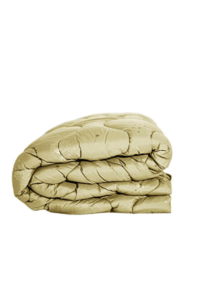 PATONE Winter quilt, quilted, wool, polycotton cover, 180x210cm, for double bed, khaki