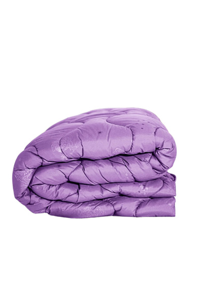 PATONE Winter quilt, quilted, wool, polycotton cover, 160x210cm, for single bed, purple