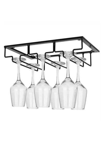 Generic SYOSI Under Cabinet Wine Glass Rack, Stemware Holder for Glasses Storage , Metal Organizer for Bar