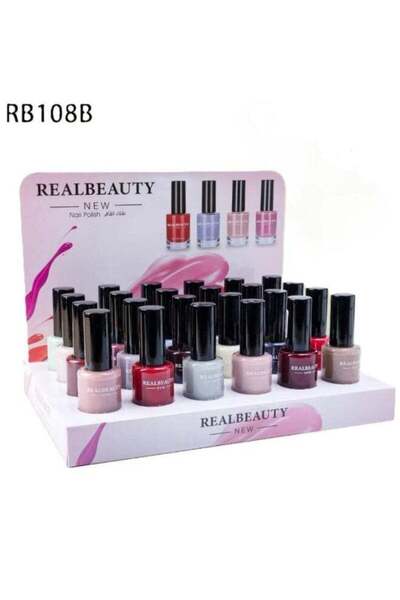 real beauty مجموعة طلاء أظافر كاملة من 24 لونًا