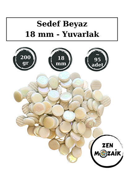 Zen Mozaik Sanatsal Mozaik Çalışmalarınız için 18 mm Çaplı Yuvarlak Cam Mozai...