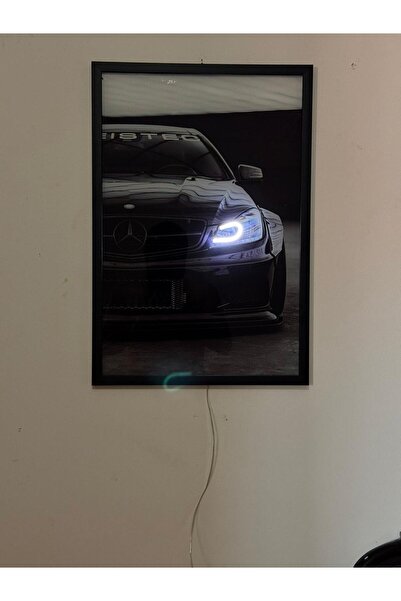 NEON MODE ON Mercedes LED Işıklı Tablo – Dekoratif Otomobil Tasarım Duvar Aks...
