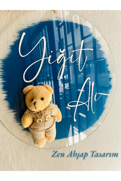 Zen Ahşap Tasarım Pileksi Kapı Süsü / İsimli Kapı Süsü