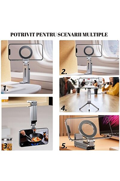 ExoVik Foldable aluminum tripod with phone holder, compact