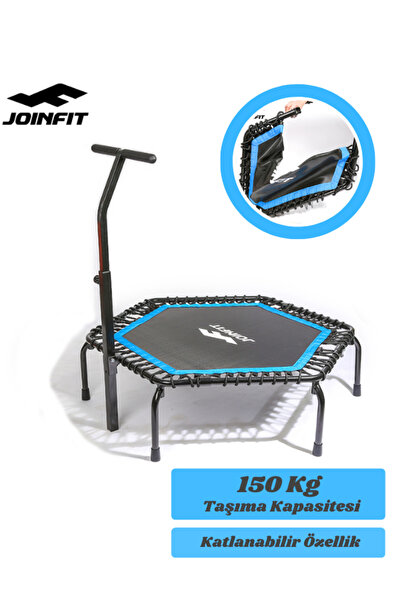 JOINFIT Katlanabilir Tutunmalı Fitness Trambolin Mavi - 150 kg Taşıma Kapasiteli