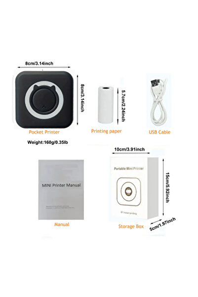 Choice1 Standard (black) Portable Mini Thermal Printer Wirelessly BT 203dpi Photo Label Memo Wrong Question