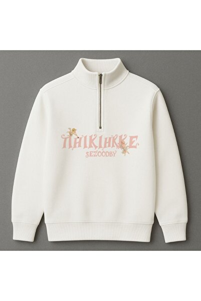 Elvino Women's Floral Tihikihkke Printed Half Zipper Stand Collar 3 Thread Thick Winter Sweatshirt