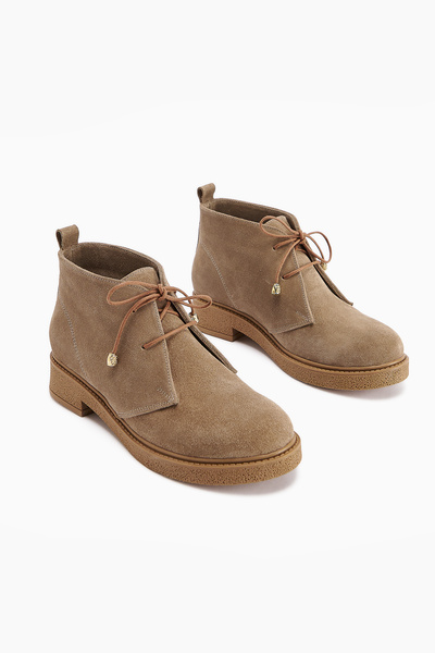 Limoya Henna Genuine Leather Mink Suede Lace-Up Women's Boots