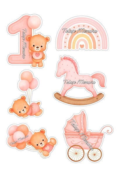 telaşe memuru طباعة رسمية لحلوى النحل المتحركة ودمية الدب - زينة من الورق وال...