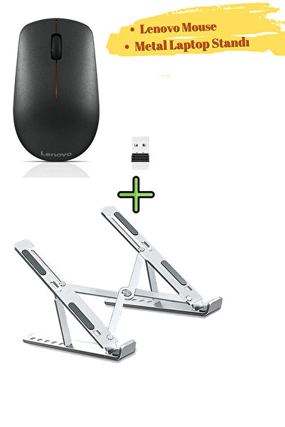 LENOVO 400 Wireless Kablosuz Mouse GY50R91293, 6 Kademeli Yükseklik Ayarlı Metal Laptop Standı