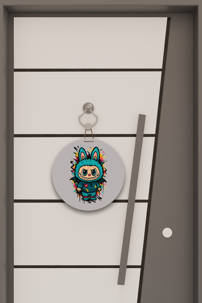 Dormot Digital Print Gray, Standard, Colorful Labubu Themed, Door Ornament, Wall Ornament