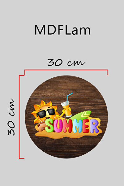 Dormot Digital Print Wood, Standard, Sun Summer Themed, Door Ornament, Wall Ornament