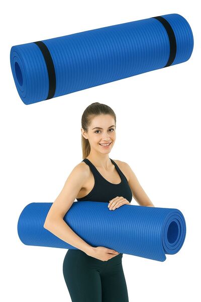 LİFİİ YOGA PİLATES MATI MİNDER METİ MAVİ 155X55 CM 6MM BOYUTUNDA SPOR FITNESS...