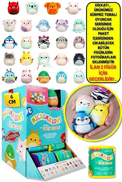 BYKOPUZ 2Pcs Micromallows Mc Squishmallows Surprise Mini Soft Plush Toy Figure 2Pcs