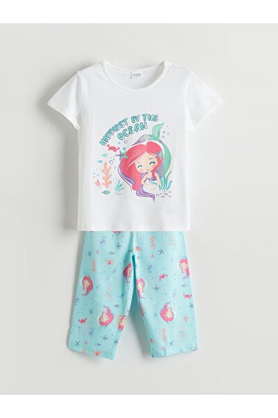 LC Waikiki Crew Neck Girl's Capri Pajama Set