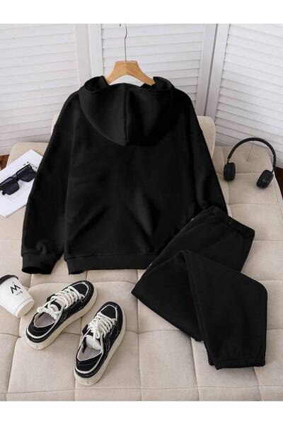 EYAX MODA Plus Size Printed Tracksuit Set