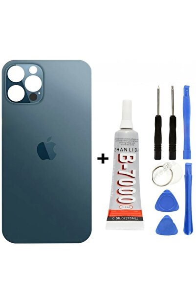azurtech Iphone 12 Pro Arka Kapak Pil Kapağı Cam Ürün TAMİR SET+YAPIŞTIRICI H...