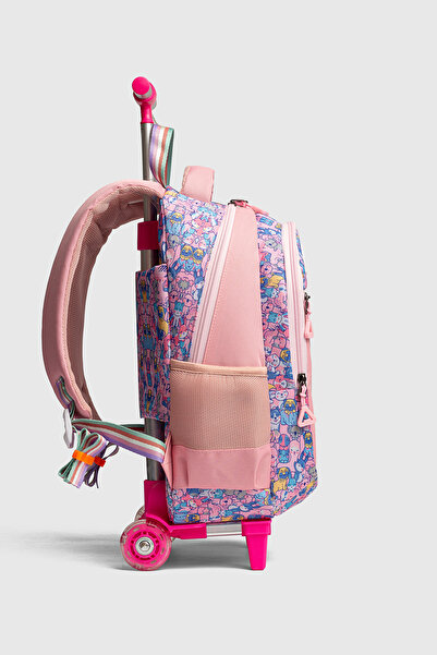 By Hakan My polo 2075 Çekçekli Çocuk Ortopedik sırt çantası PEMBE