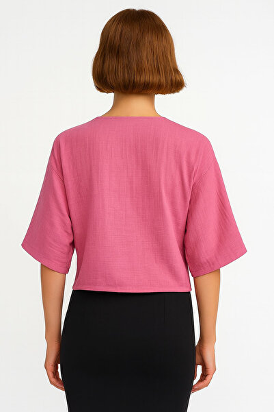 Noa Noa Γυναικεία μπλούζα με μισό μανίκι από μουσελίνα – Summer's Radiance 2105