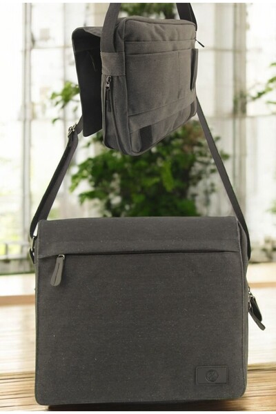 QUB CLUB Postman Work School Canvas Waterproof Gusseted Briefcase Street Bag