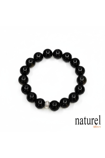 Naturel Tılsım Obsidian 10mm Natural Stone Bracelet