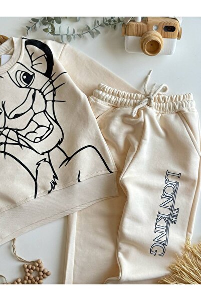 MİO Erkek Çocuk Lion King Alt Üst Takım Bej