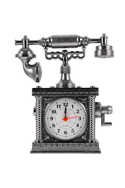 Genel Markalar Vintage Telefon Tasarımlı Masa Saati Masaüstü Antika Nostaljik...