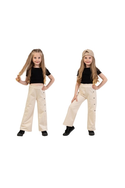 Hp Baby Kids Yan Düğmeli Kız Çocuk Eşofman