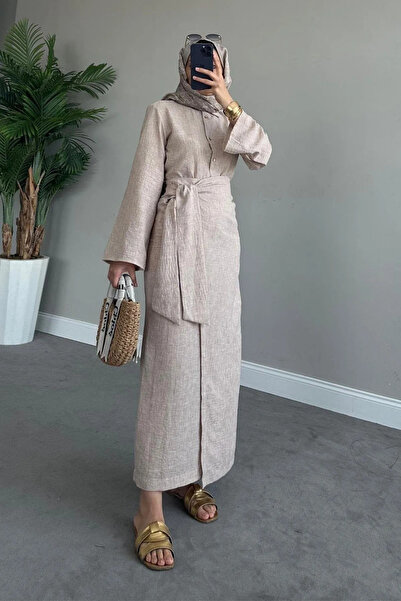 My Blog Mink Tie Detailed Skirt Suit - 98662