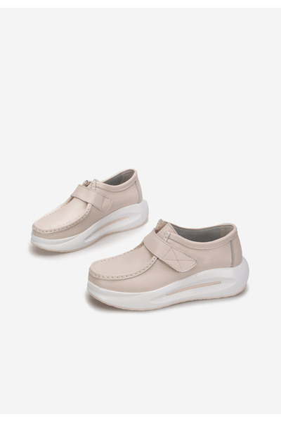 B T Shoes Béžové mokasíny dámské kožené Alseida