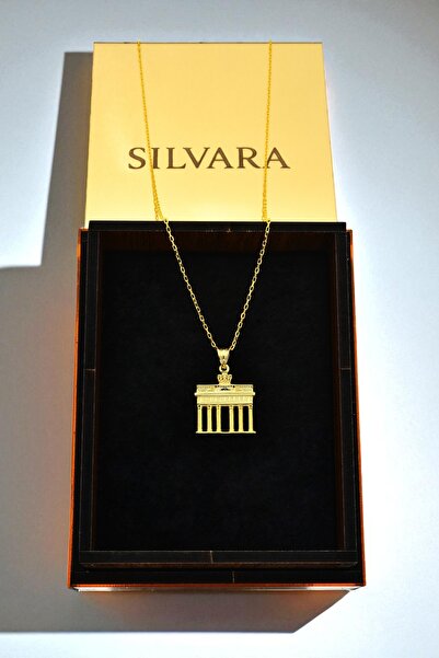 SOFT ANITKABİR KOLYE 925 AYAR GÜMÜŞ 18 AYAR ALTIN KAPLAMA 50 CM ZİNCİR ÖZEL AHŞAP KUTULU