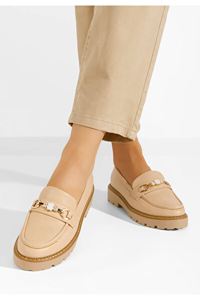 B T Shoes Béžové mokasíny dámske Aelle