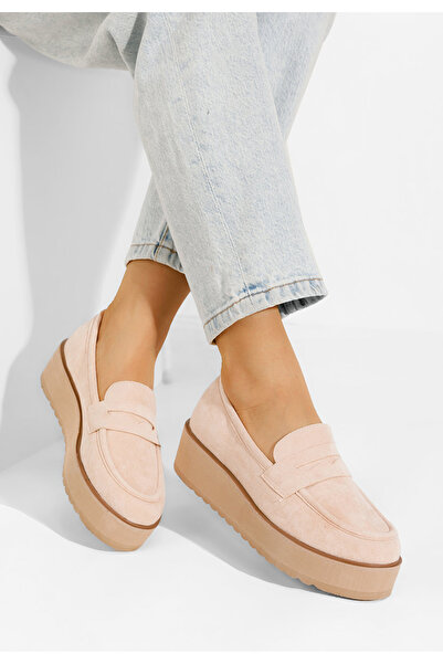 B T Shoes Ružové mokasíny na platformě Leondra V2