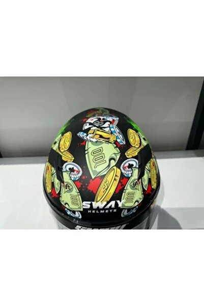 Sway KASK SWAY SW 820 UGLY FULLA FACE GÜMÜŞ VİZÖR