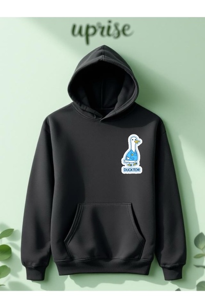 Vordevia Hanorac Doctor cu imprimeu Cotton 3 Thread O supradimensionat