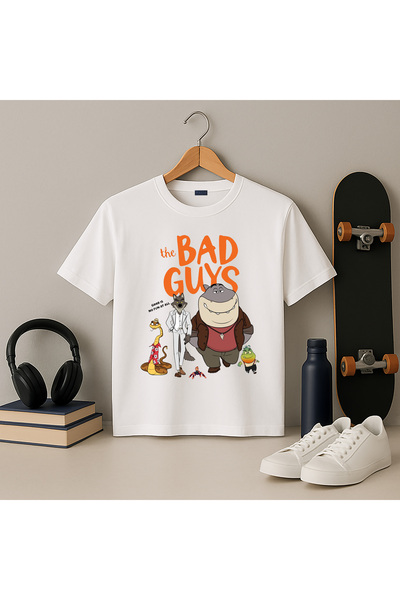 BLITZ ISTANBUL Παιδικό μπλουζάκι με στάμπα The Bad Guys Wolf Tarantula Shark ...