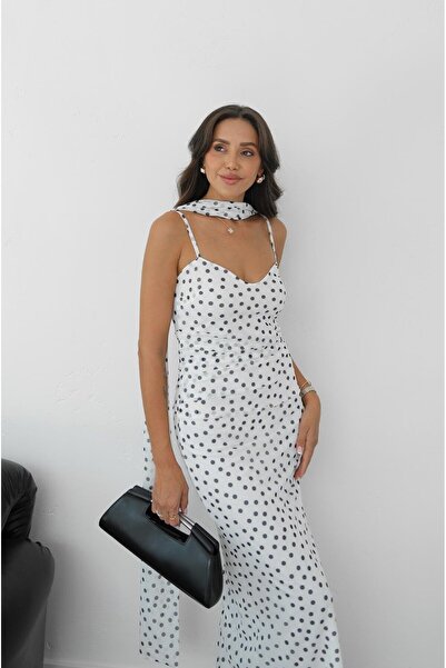 Havoş Ecru Shawl Lined Tulle Dress