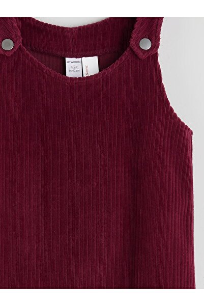 LC Waikiki LCW ECO Bisiklet Yaka Kız Çocuk Kadife Elbise