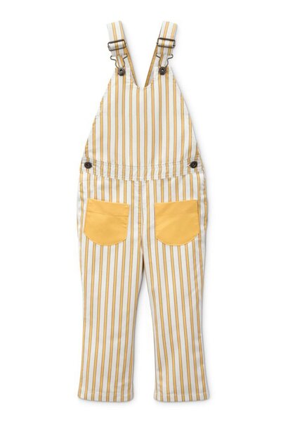 Tchibo Toddlers Girl Sleeveless Stripe Jumpsuit, White and Yellow