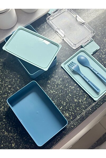 CEZVE HOME Luno 2-Tier Lunch Box - Food Transport and Storage Container Lunch Box with Spoon and Fork Compartment