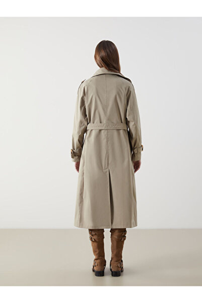 LC Waikiki Xside Jacket Collar Oversize Women's Trench Coat (W5)