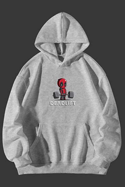 Vestiti Hanorac unisex cu glugă cu buzunar cangur cu imprimeu Deadpool DeadLift