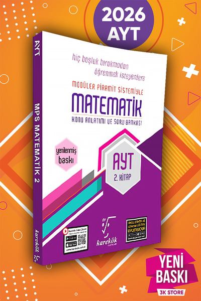 Karekök Yayınları 2026 AYT Matematik Soru Bankası 2.Kitap Konu Anlatımlı Çözü...