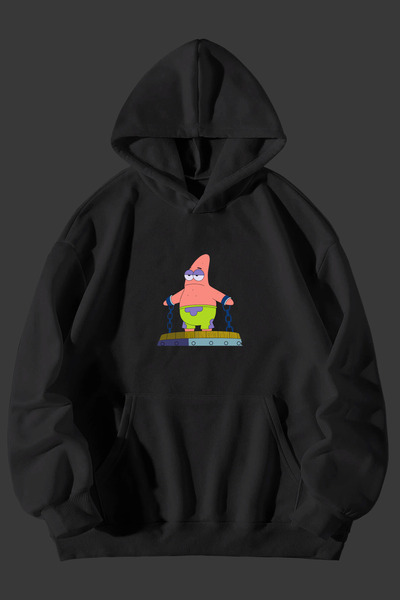 Vestiti Hanorac cu glugă unisex cu imprimeu Patrick Star cu buzunar cangur