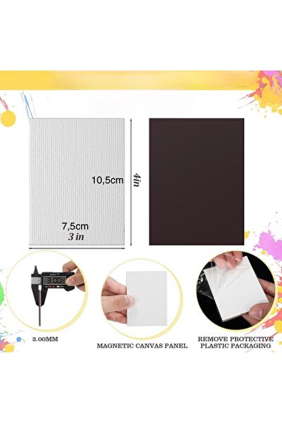 AEÇTASARIM 1 Adet Mini Manyetik Dikdörtgen Pres Tuval, Magnet Tuval (7,5x10,5cm)