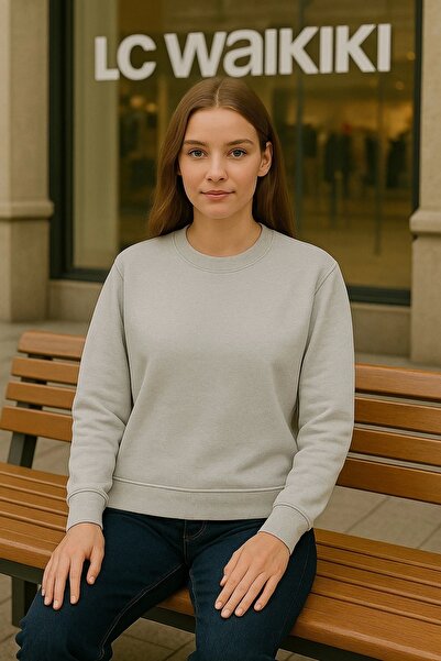 LC Waikiki سويت شيرت نسائي أساسي فاخر من ديلوكس شاردون باللون الأسود