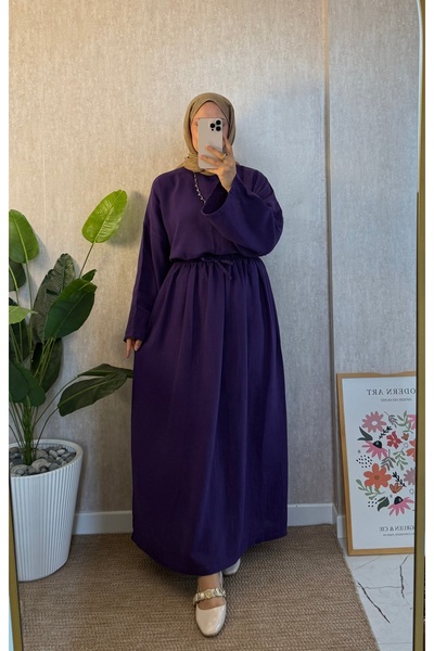 Moda Lippa Mor Müslin Etekli Kolu Lastikli Salaş Takım