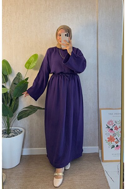 Moda Lippa Mor Müslin Etekli Kolu Lastikli Salaş Takım